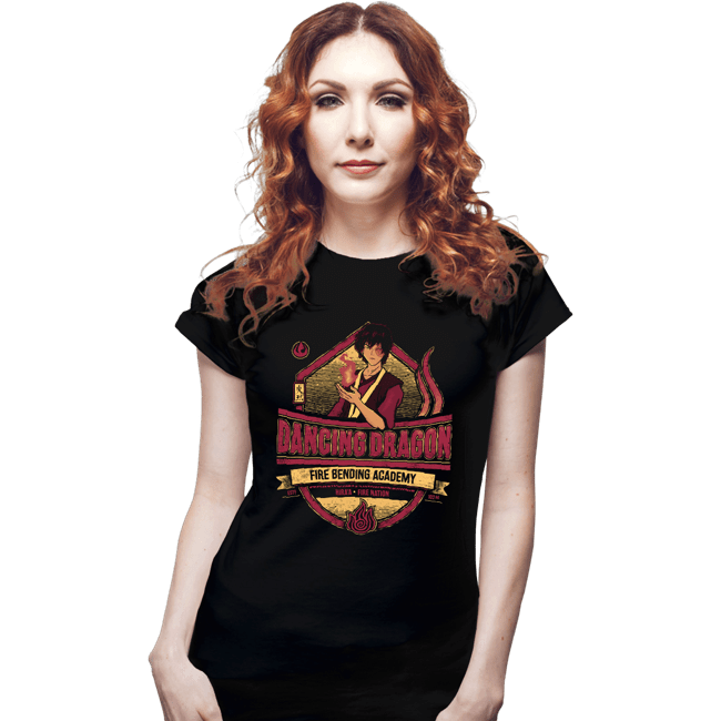 Daily_Deal_Shirts Fitted Shirts, Woman / Small / Black Dancing Dragon