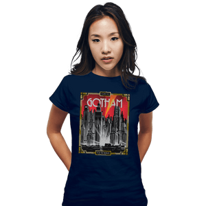 Shirts Fitted Shirts, Woman / Small / Navy Visit Gotham