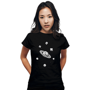 Secret_Shirts Fitted Shirts, Woman / Small / Black RPG Dice Galaxy