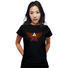 Load image into Gallery viewer, Shirts Fitted Shirts, Woman / Small / Black Hyrule Fire Crest
