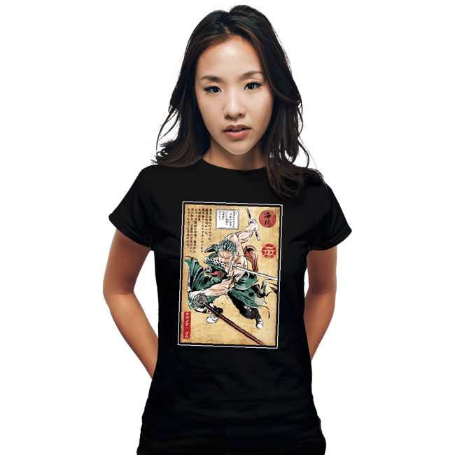 Daily_Deal_Shirts Fitted Shirts, Woman / Small / Black Pirate Hunter Woodblock