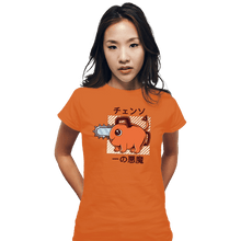 Load image into Gallery viewer, Shirts Fitted Shirts, Woman / Small / Orange Cute Devil Dog Big Size
