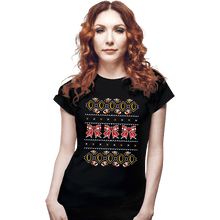 Load image into Gallery viewer, Shirts Fitted Shirts, Woman / Small / Black 5 Gold Rings
