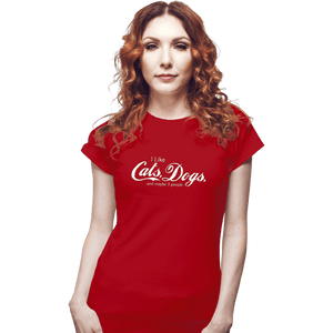 Shirts Fitted Shirts, Woman / Small / Red I Like Cats, Dogs, And Maybe 3 People