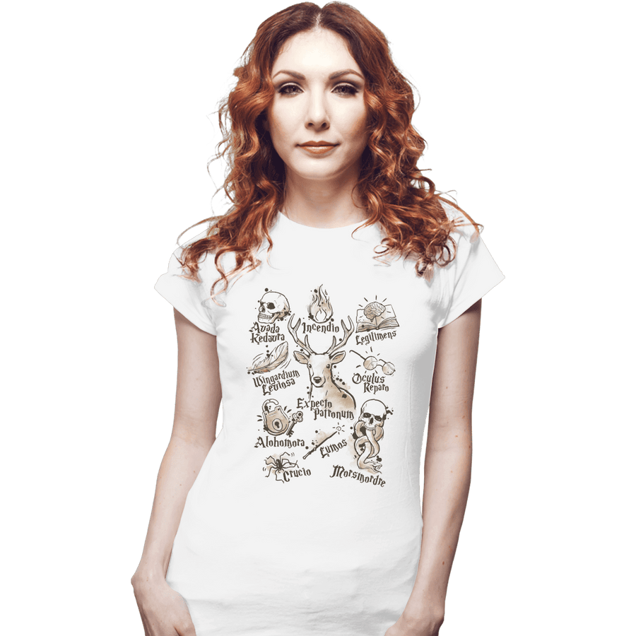 Shirts Fitted Shirts, Woman / Small / White Magic Spell notes