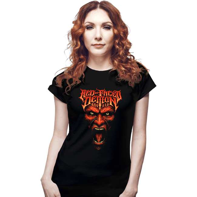 Shirts Fitted Shirts, Woman / Small / Black Red Faced Devil
