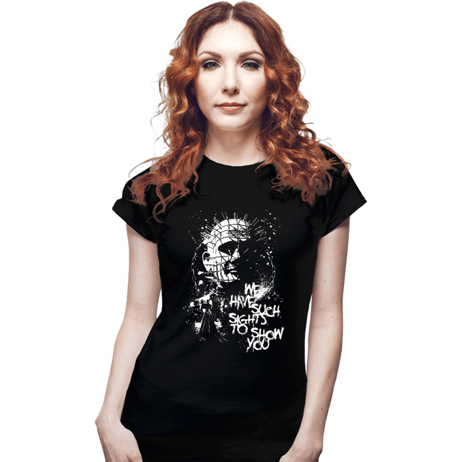 Daily_Deal_Shirts Fitted Shirts, Woman / Small / Black Pinhead Splatter
