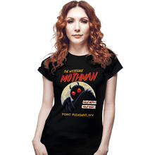 Load image into Gallery viewer, Daily_Deal_Shirts Fitted Shirts, Woman / Small / Black Mothman
