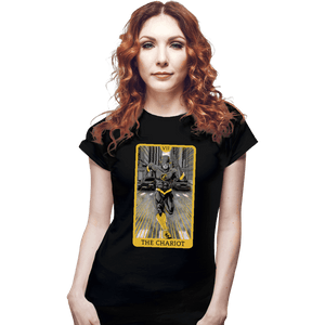 Daily_Deal_Shirts Fitted Shirts, Woman / Small / Black JL Tarot - The Chariot