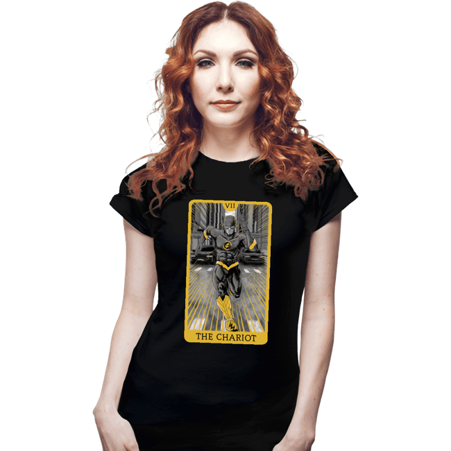 Daily_Deal_Shirts Fitted Shirts, Woman / Small / Black JL Tarot - The Chariot