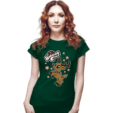 Load image into Gallery viewer, Daily_Deal_Shirts Fitted Shirts, Woman / Small / Irish Green My Little Rudolph
