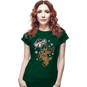 Daily_Deal_Shirts Fitted Shirts, Woman / Small / Irish Green My Little Rudolph