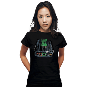 Daily_Deal_Shirts Fitted Shirts, Woman / Small / Black Teenage Power Ninja Rangers