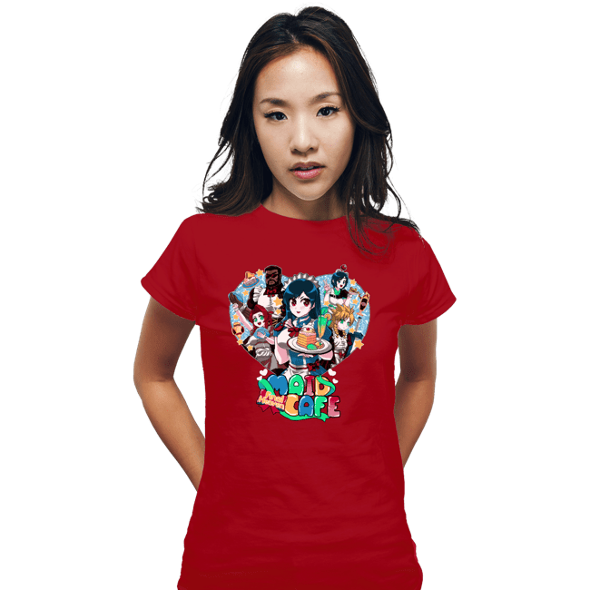Shirts Fitted Shirts, Woman / Small / Red Final Heaven Maid Cafe