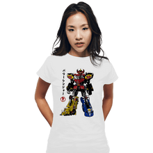 Load image into Gallery viewer, Daily_Deal_Shirts Fitted Shirts, Woman / Small / White Mighty Morphin Megazord Sumi-e
