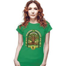 Load image into Gallery viewer, Shirts Fitted Shirts, Woman / Small / Irish Green Deku Tree
