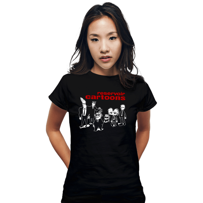 Daily_Deal_Shirts Fitted Shirts, Woman / Small / Black Reservoir Cartoons