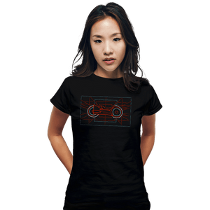 Shirts Fitted Shirts, Woman / Small / Black Neon Biker
