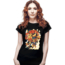 Load image into Gallery viewer, Daily_Deal_Shirts Fitted Shirts, Woman / Small / Black Chrono Heroes

