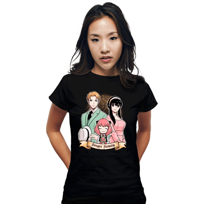 Daily_Deal_Shirts Fitted Shirts, Woman / Small / Black Spy Family Portrait