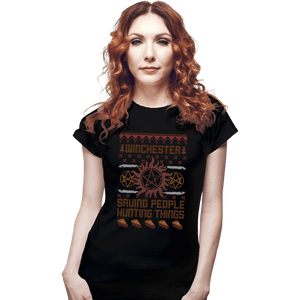 Shirts Fitted Shirts, Woman / Small / Black Supernaturally Ugly Sweater