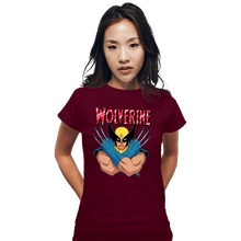 Load image into Gallery viewer, Daily_Deal_Shirts Fitted Shirts, Woman / Small / Maroon Wolverine 97
