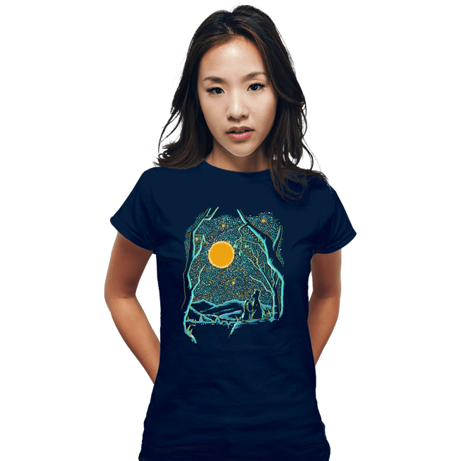 Shirts Fitted Shirts, Woman / Small / Navy Starry Dogs