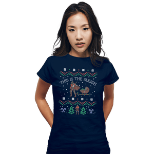 Shirts Fitted Shirts, Woman / Small / Navy This Is The Sleigh