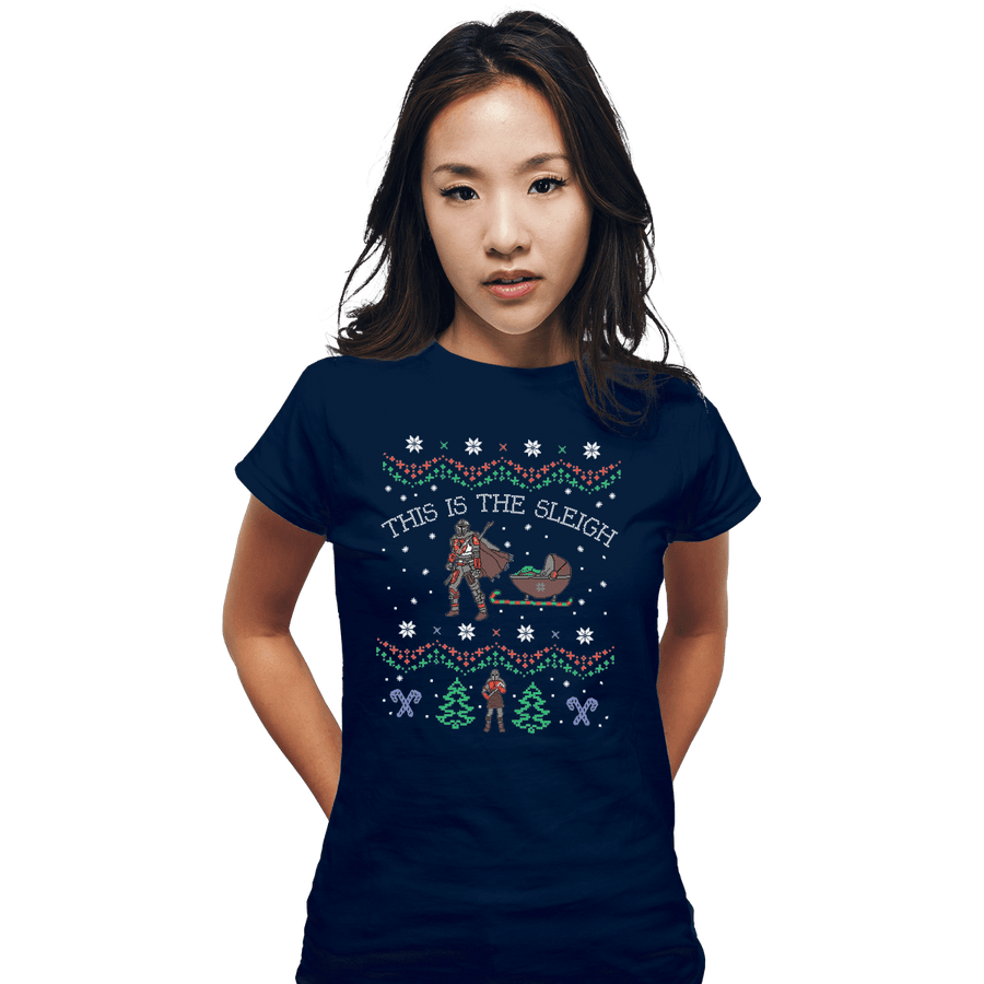 Shirts Fitted Shirts, Woman / Small / Navy This Is The Sleigh