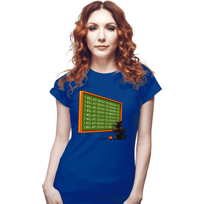Daily_Deal_Shirts Fitted Shirts, Woman / Small / Royal Blue I Will Not Destroy