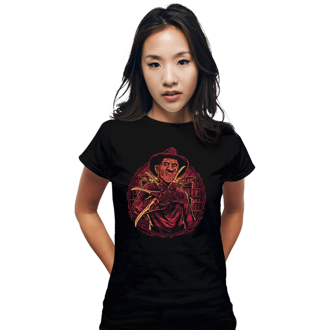 Daily_Deal_Shirts Fitted Shirts, Woman / Small / Black The Elm Street Slasher