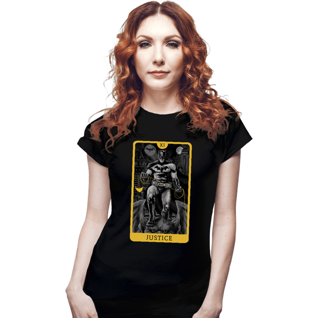 Daily_Deal_Shirts Fitted Shirts, Woman / Small / Black JL Tarot - Justice