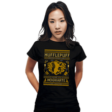 Load image into Gallery viewer, Shirts Fitted Shirts, Woman / Small / Black Hufflepuff Sweater
