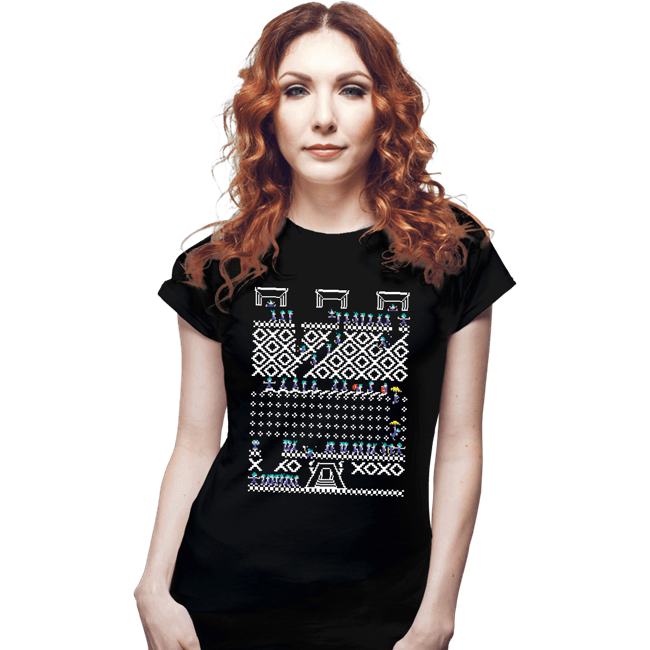 Shirts Fitted Shirts, Woman / Small / Black Lemmings Christmas