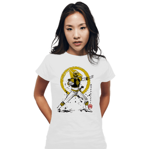 Daily_Deal_Shirts Fitted Shirts, Woman / Small / White White Ranger Sumi-e
