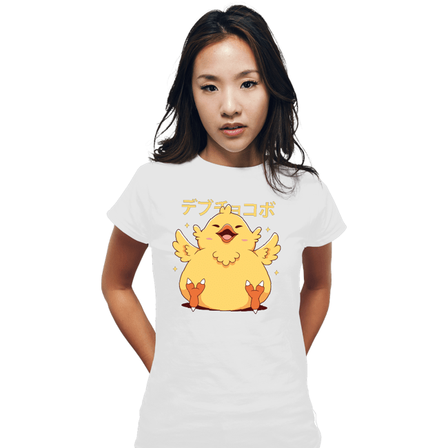Shirts Fitted Shirts, Woman / Small / White Fat Chocobo