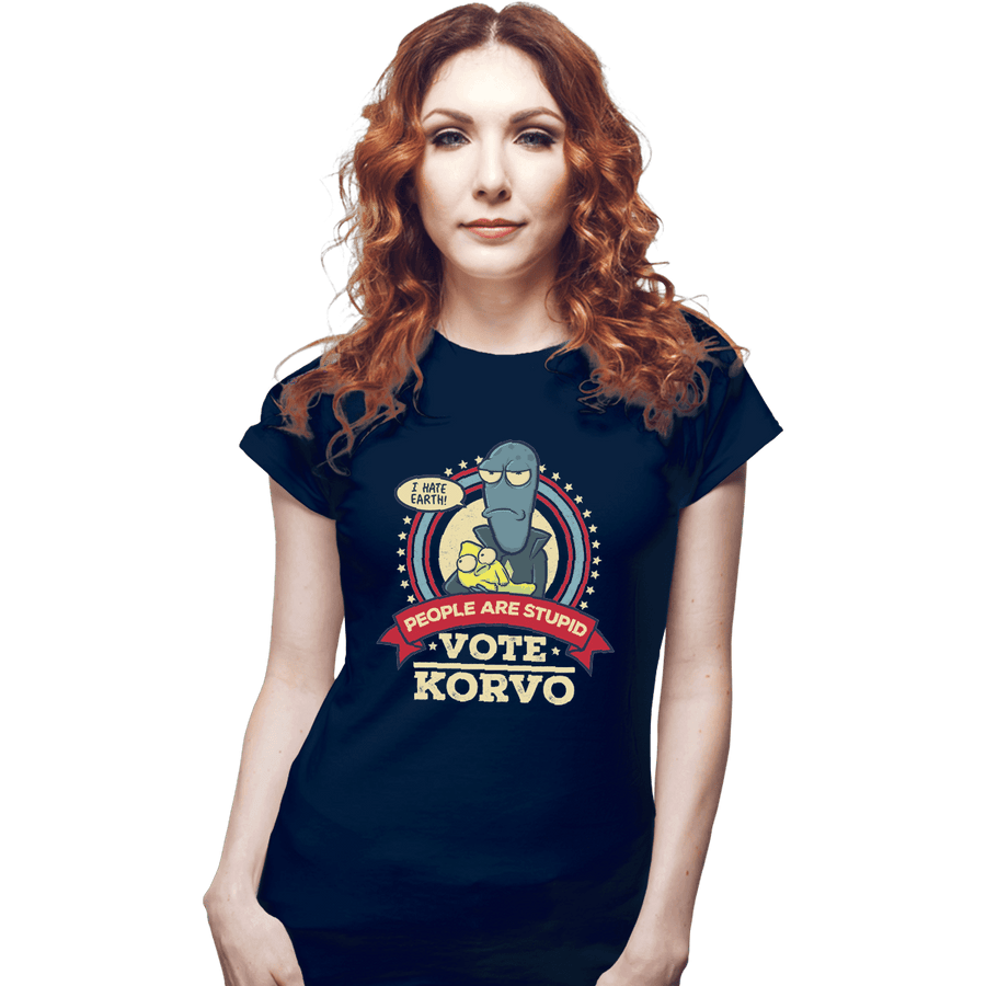 Shirts Fitted Shirts, Woman / Small / Navy Vote Korvo