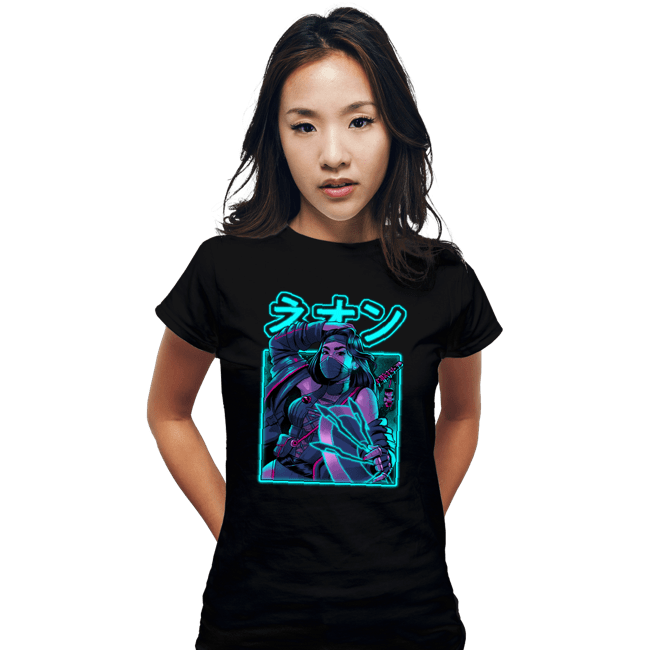 Daily_Deal_Shirts Fitted Shirts, Woman / Small / Black Mortal Neon