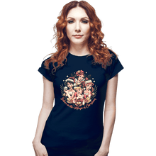 Load image into Gallery viewer, Daily_Deal_Shirts Fitted Shirts, Woman / Small / Navy Christmas Princesses
