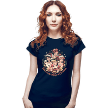 Load image into Gallery viewer, Daily_Deal_Shirts Fitted Shirts, Woman / Small / Navy Christmas Princesses
