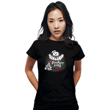 Load image into Gallery viewer, Daily_Deal_Shirts Fitted Shirts, Woman / Small / Black Stay Puft Lives
