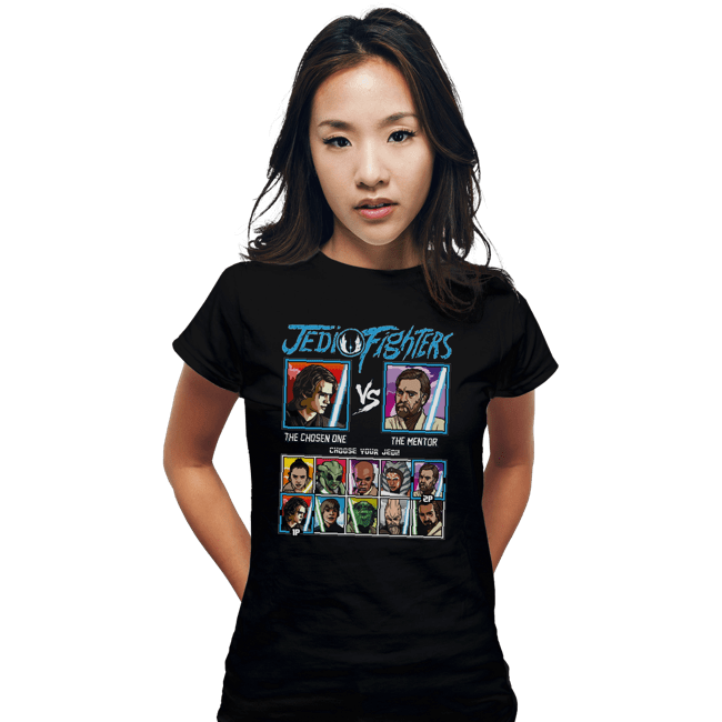 Daily_Deal_Shirts Fitted Shirts, Woman / Small / Black Jedi Fighters