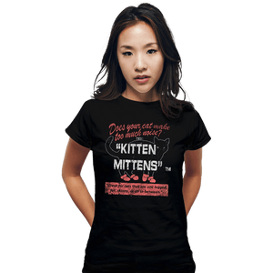Secret_Shirts Fitted Shirts, Woman / Small / Black Kitten Mittens