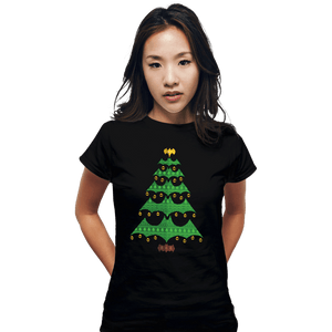Daily_Deal_Shirts Fitted Shirts, Woman / Small / Black Holy Christmas Tree, Batman!