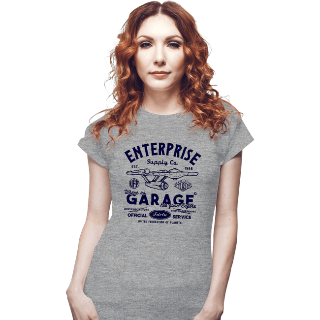 Daily_Deal_Shirts Fitted Shirts, Woman / Small / Sports Grey Enterprise Garage