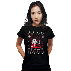 Shirts Fitted Shirts, Woman / Small / Black Despair Kuma Ugly Christmas Sweater