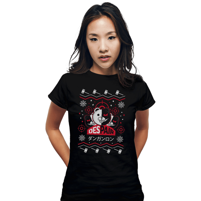 Shirts Fitted Shirts, Woman / Small / Black Despair Kuma Ugly Christmas Sweater