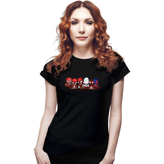 Daily_Deal_Shirts Fitted Shirts, Woman / Small / Black Spider Friends