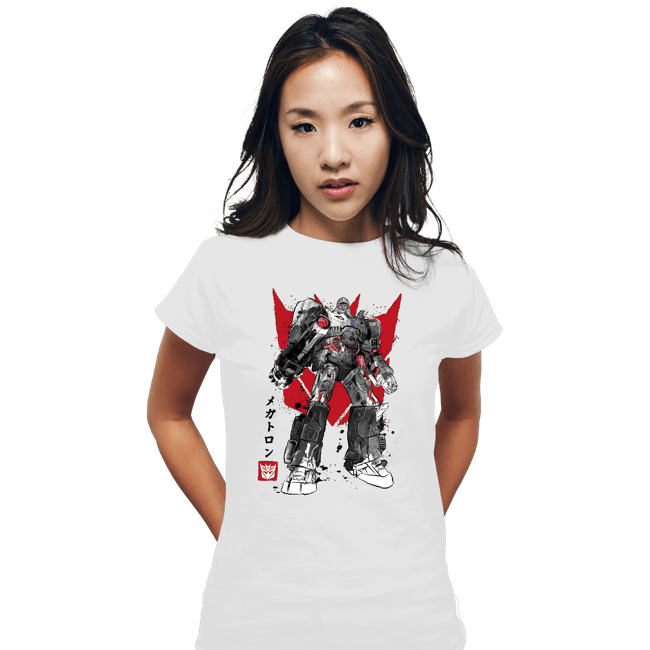 Daily_Deal_Shirts Fitted Shirts, Woman / Small / White Destruction Sumi-e