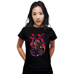 Daily_Deal_Shirts Fitted Shirts, Woman / Small / Black Evil Ryu Fighter